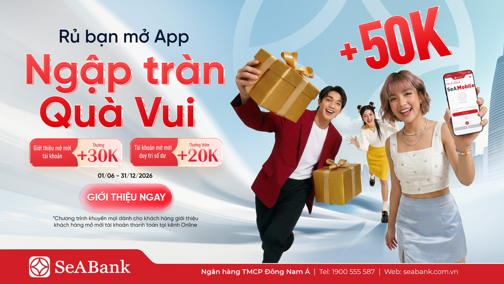 Giới thiệu bạn mới - Nhận thưởng không giới hạn cùng SeABank