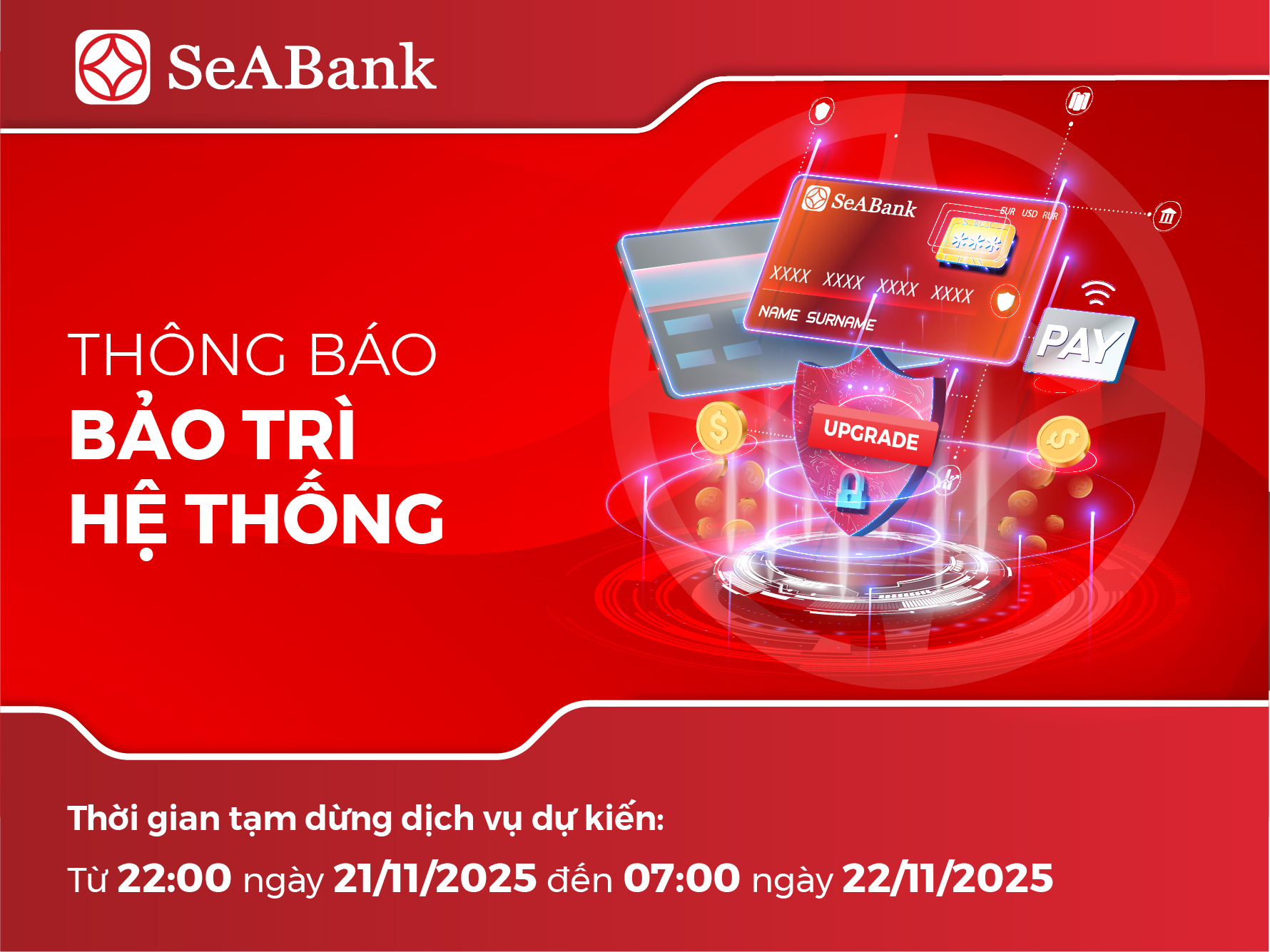 Thông báo bảo trì hệ thống