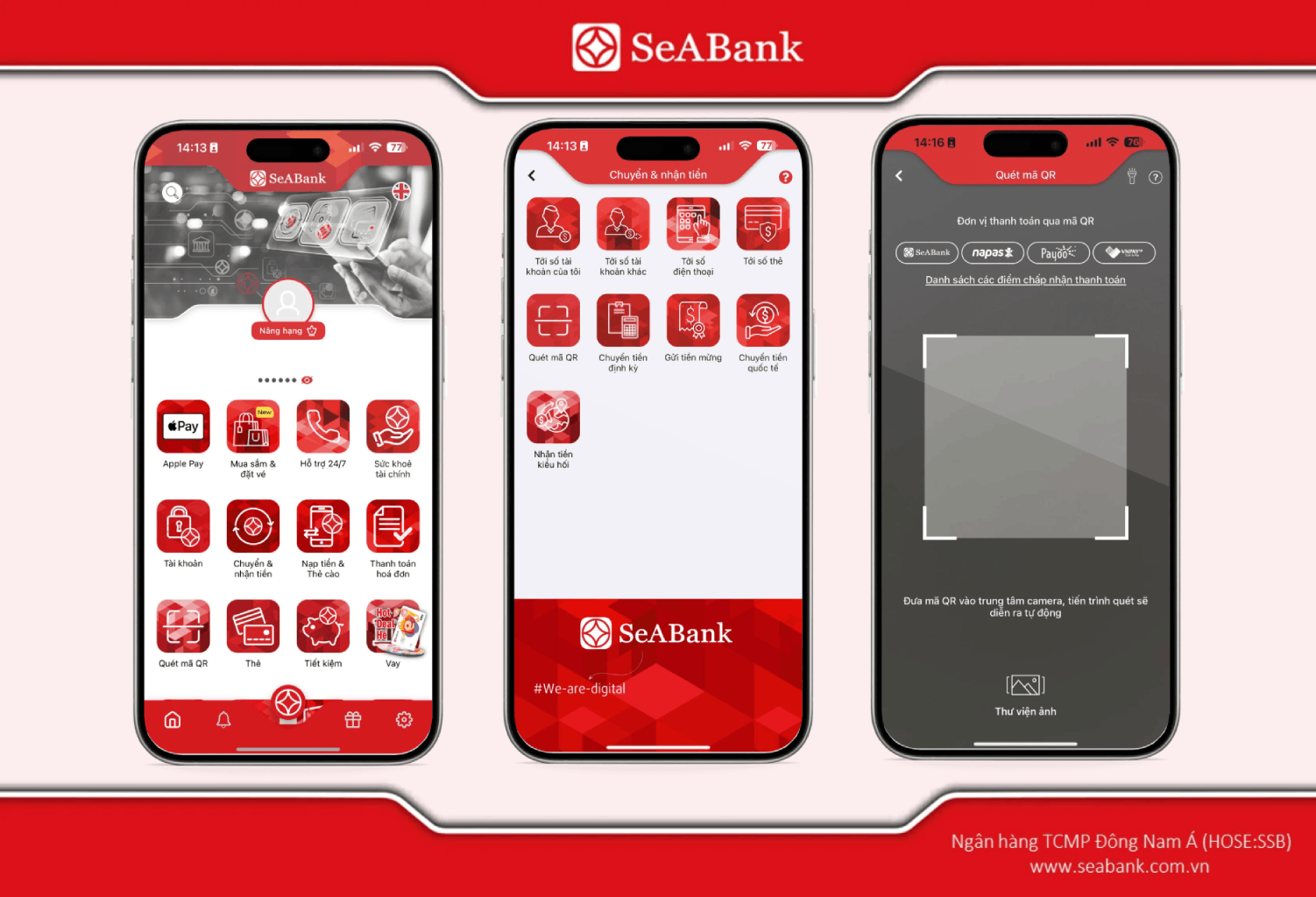 Chuyển khoản qua quét mã QR Code trên SeAMobile