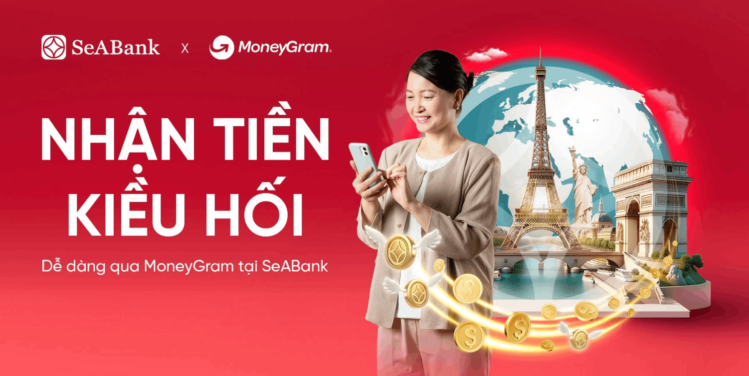 Receive MoneyGram remittances quickly at SeABank with no additional fees.