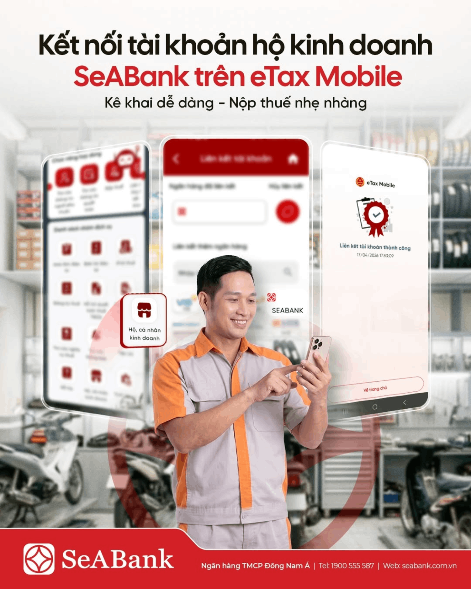 Kết nối tài khoản SeABank để nộp thuế nhanh hơn