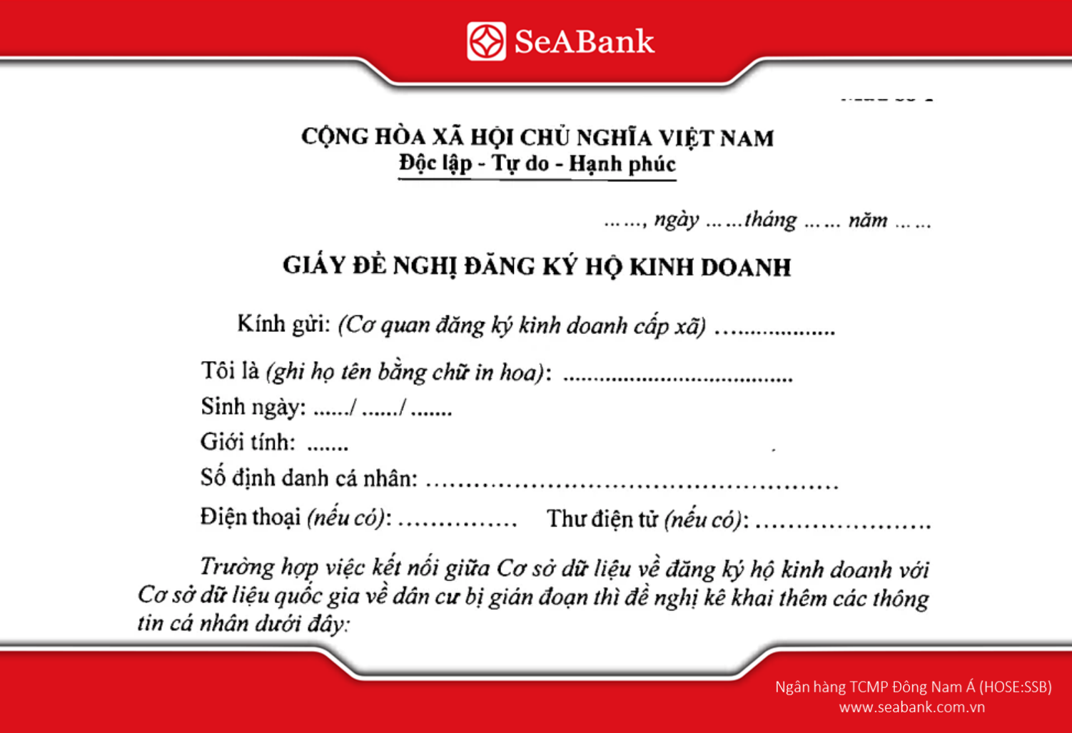 Chủ hộ kinh doanh nộp hồ sơ đăng ký tại cơ quan đăng ký kinh doanh cấp xã