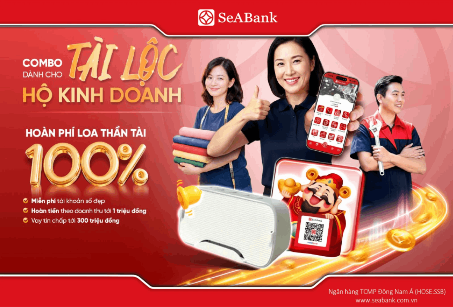 Giải pháp loa thông báo chuyển khoản QR tích hợp tài khoản thanh toán SeABank