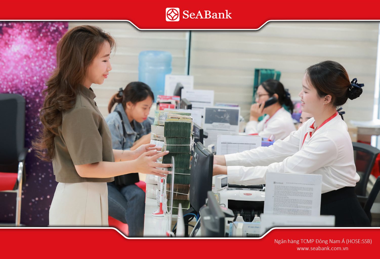 You can withdraw money directly at the bank counter with a virtual Mastercard.
