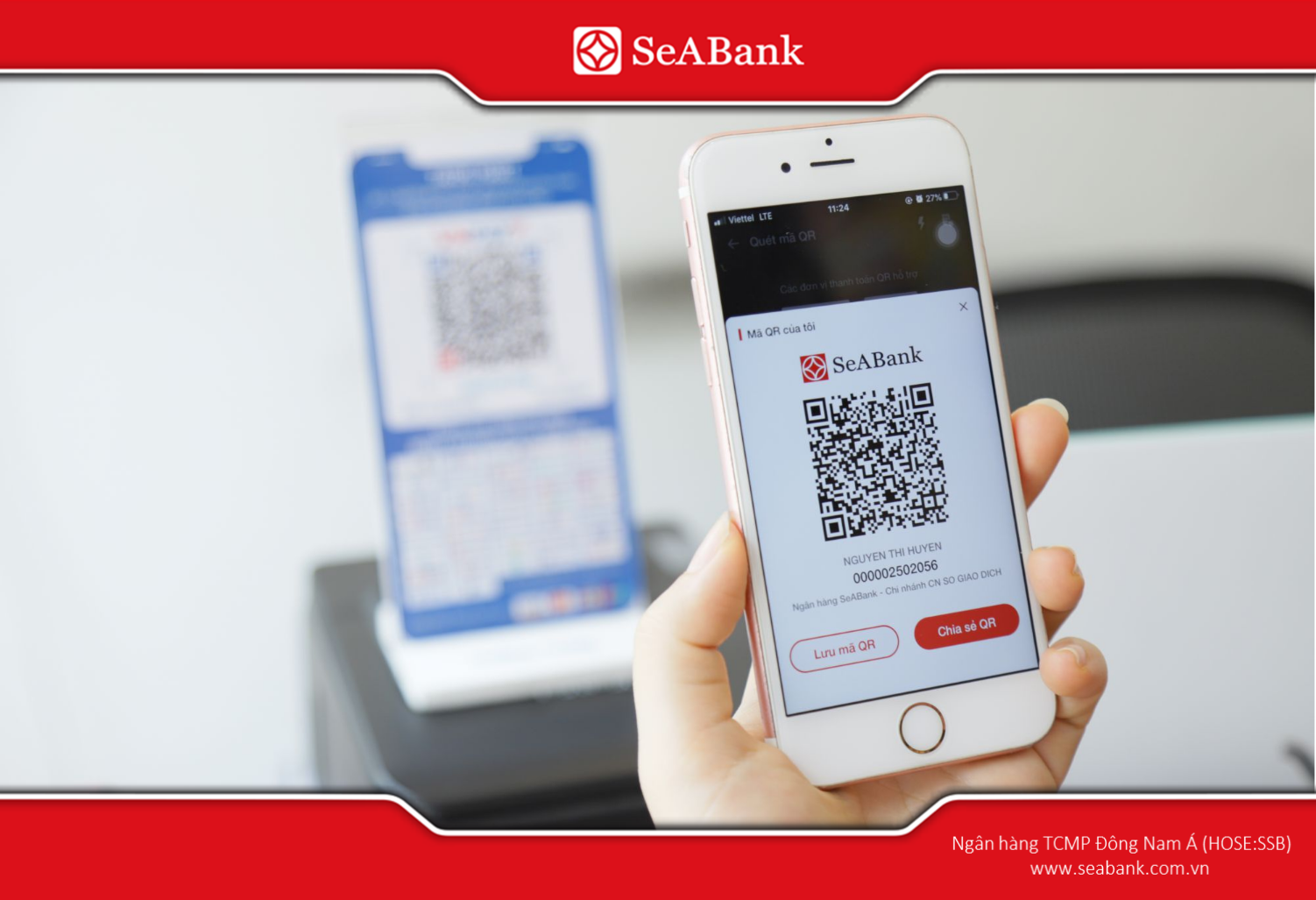 Mã QR nhận tiền chứa sẵn thông tin tài khoản thụ hưởng để người chuyển chỉ cần quét mã