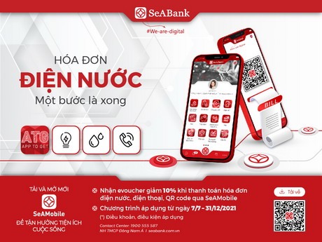 Với SeAMobile/SeANet của SeABank, bạn có thể thanh toán hóa đơn tiền điện nhanh chóng và an toàn